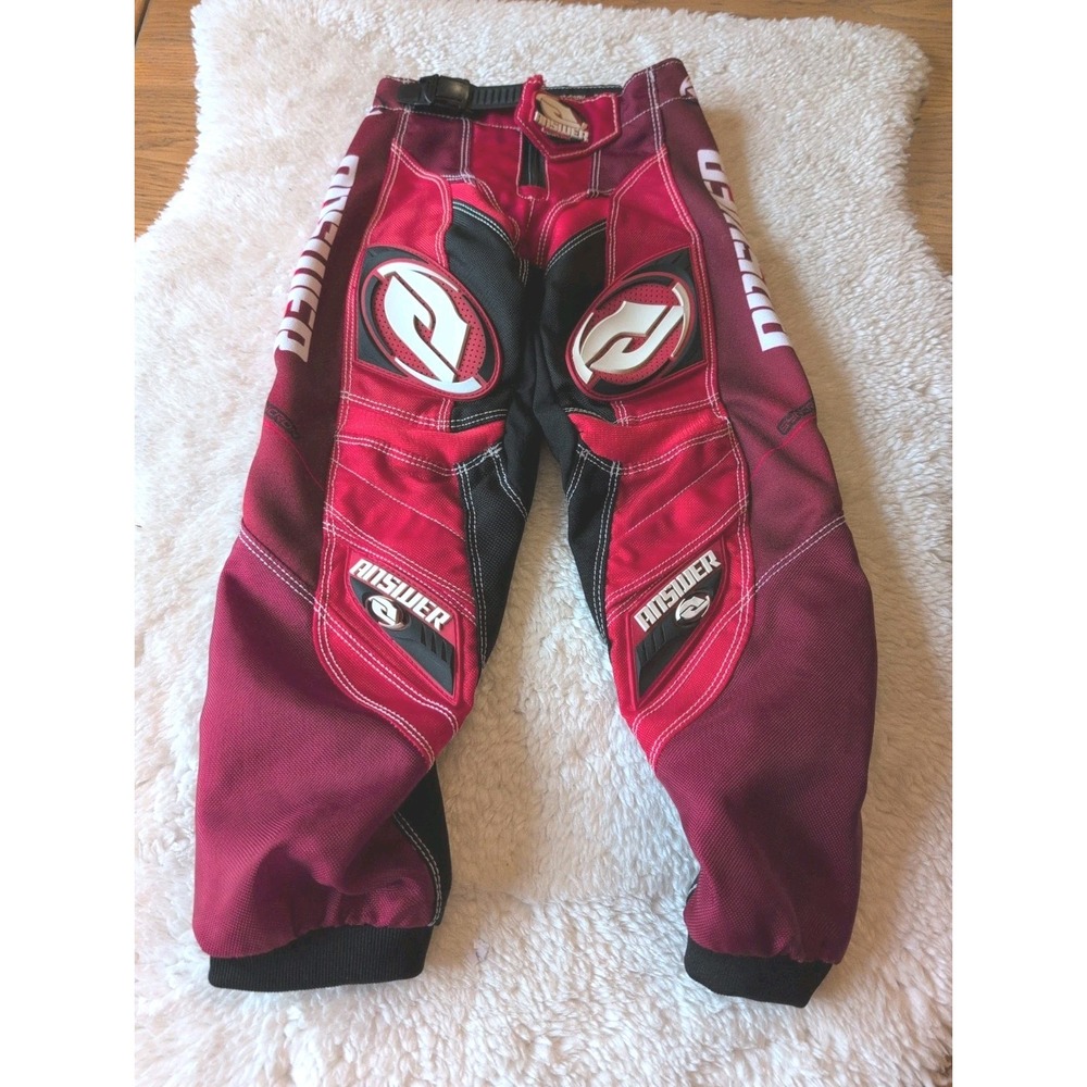 Answer Racing Youth Pants Motocross Dirt Bike Riding Pants Sz 16 Zipper/Belt GUC